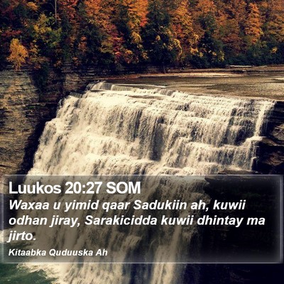 Luukos 20:27 SOM Bible Verse Image