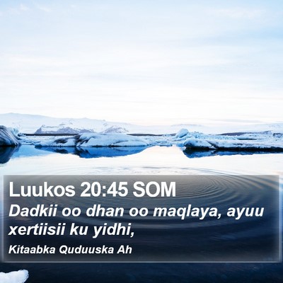 Luukos 20:45 SOM Bible Verse Image