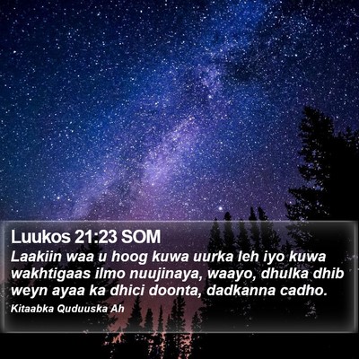 Luukos 21:23 SOM Bible Verse Image