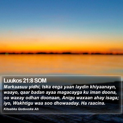 Luukos 21:8 SOM Bible Verse Image