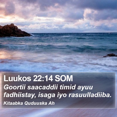 Luukos 22:14 SOM Bible Verse Image