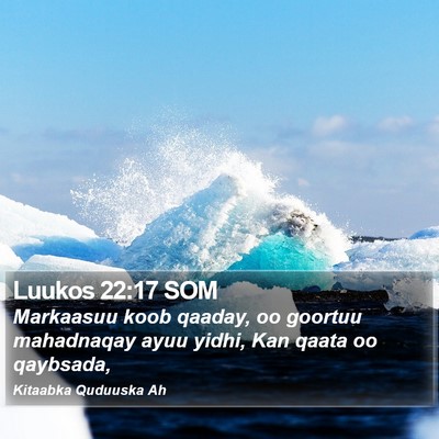 Luukos 22:17 SOM Bible Verse Image