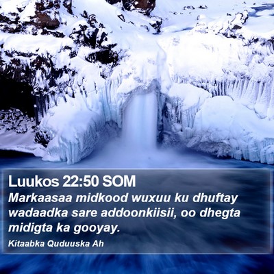 Luukos 22:50 SOM Bible Verse Image