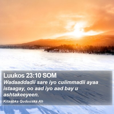 Luukos 23:10 SOM Bible Verse Image