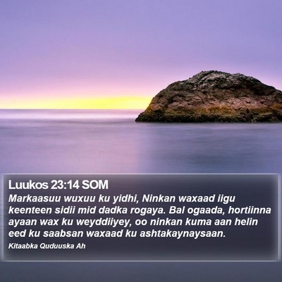 Luukos 23:14 SOM Bible Verse Image