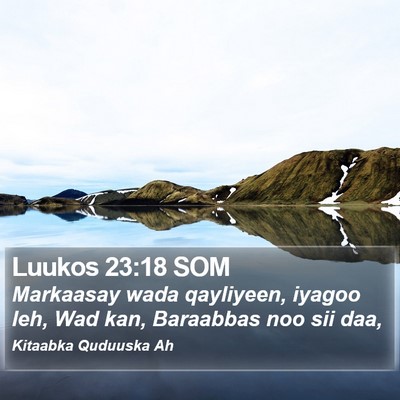 Luukos 23:18 SOM Bible Verse Image