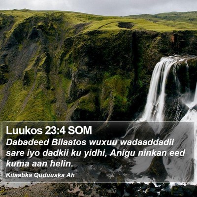 Luukos 23:4 SOM Bible Verse Image