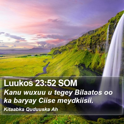 Luukos 23:52 SOM Bible Verse Image