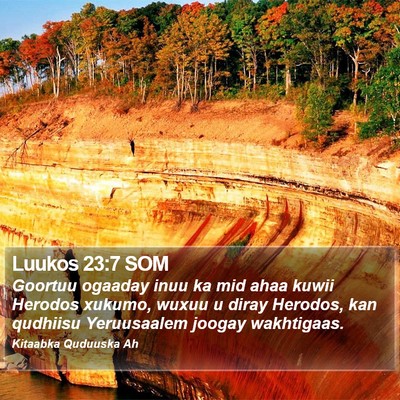 Luukos 23:7 SOM Bible Verse Image