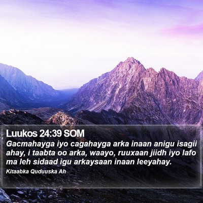 Luukos 24:39 SOM Bible Verse Image