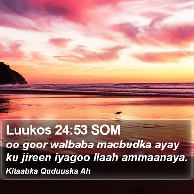 Luukos 24:53 SOM Bible Verse Image
