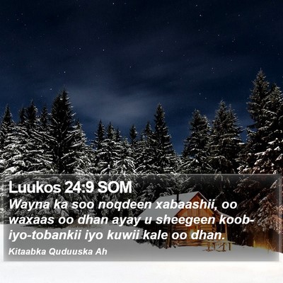 Luukos 24:9 SOM Bible Verse Image