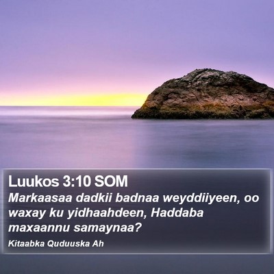 Luukos 3:10 SOM Bible Verse Image