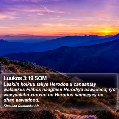 Luukos 3:19 SOM Bible Verse Image