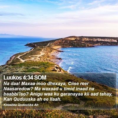 Luukos 4:34 SOM Bible Verse Image