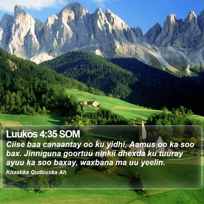 Luukos 4:35 SOM Bible Verse Image