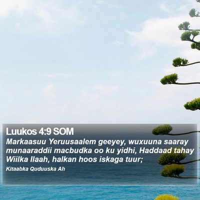 Luukos 4:9 SOM Bible Verse Image