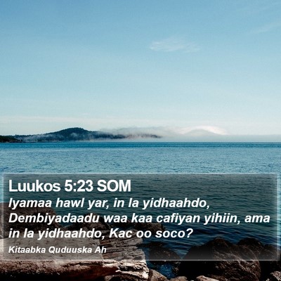 Luukos 5:23 SOM Bible Verse Image