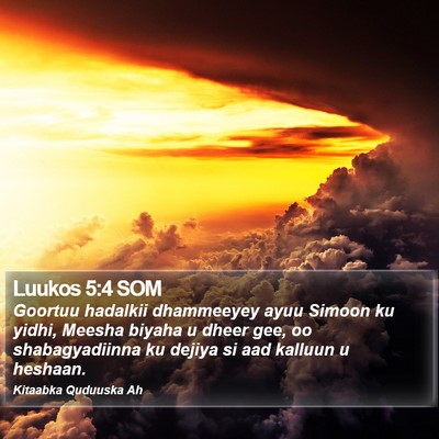 Luukos 5:4 SOM Bible Verse Image