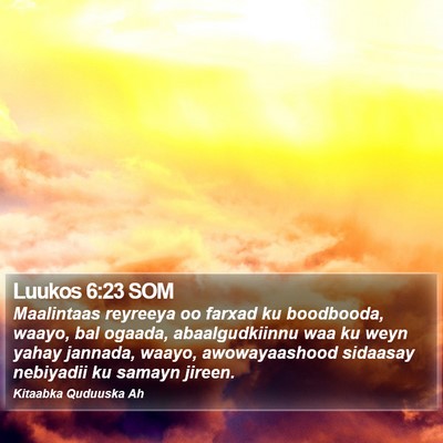 Luukos 6:23 SOM Bible Verse Image