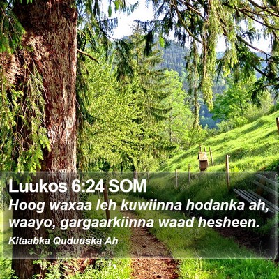 Luukos 6:24 SOM Bible Verse Image