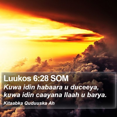 Luukos 6:28 SOM Bible Verse Image