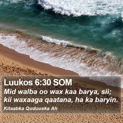 Luukos 6:30 SOM Bible Verse Image