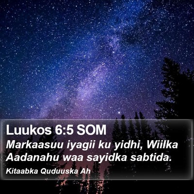 Luukos 6:5 SOM Bible Verse Image