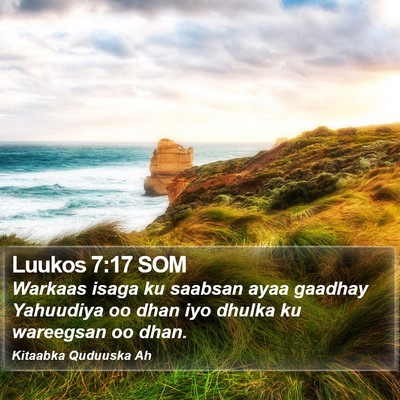 Luukos 7:17 SOM Bible Verse Image