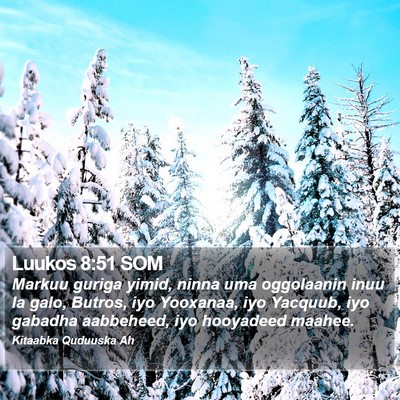 Luukos 8:51 SOM Bible Verse Image