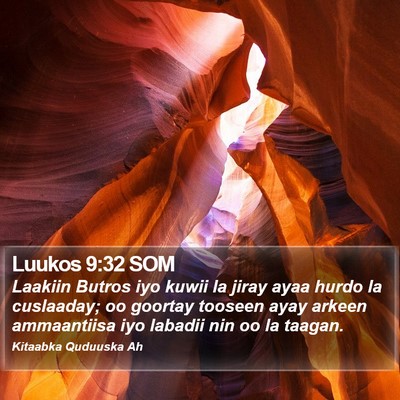 Luukos 9:32 SOM Bible Verse Image