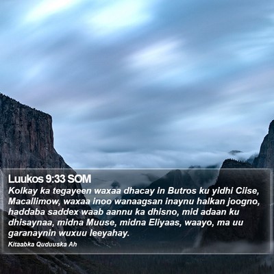 Luukos 9:33 SOM Bible Verse Image