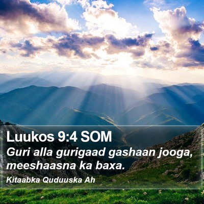 Luukos 9:4 SOM Bible Verse Image
