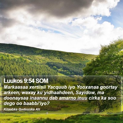 Luukos 9:54 SOM Bible Verse Image