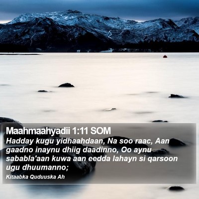 Maahmaahyadii 1:11 SOM Bible Verse Image