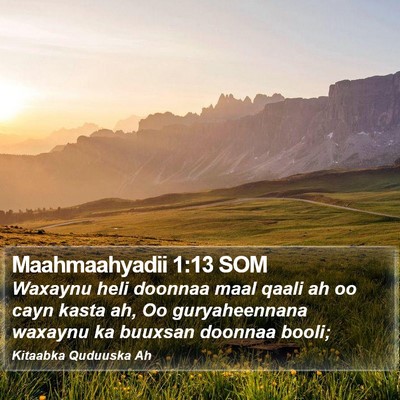 Maahmaahyadii 1:13 SOM Bible Verse Image