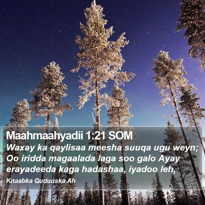 Maahmaahyadii 1:21 SOM Bible Verse Image