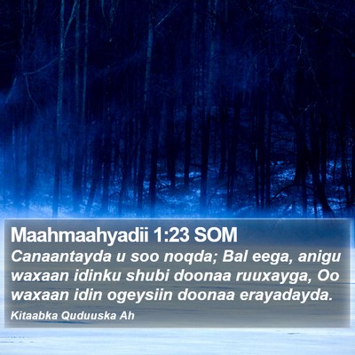 Maahmaahyadii 1:23 SOM Bible Verse Image