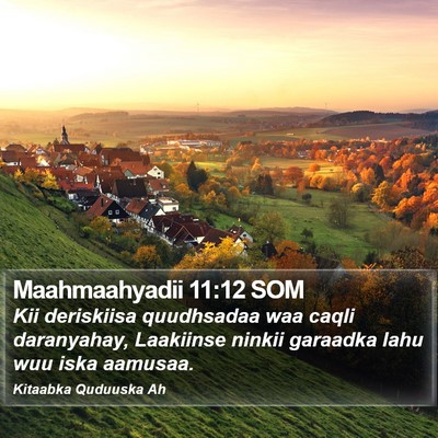 Maahmaahyadii 11:12 SOM Bible Verse Image