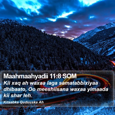 Maahmaahyadii 11:8 SOM Bible Verse Image