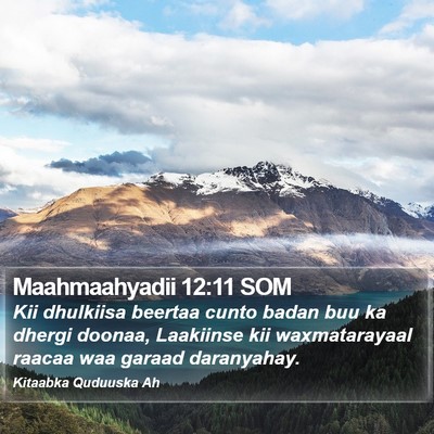 Maahmaahyadii 12:11 SOM Bible Verse Image