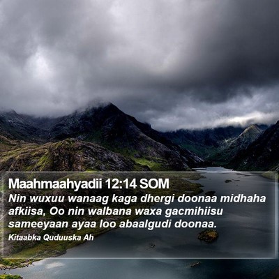 Maahmaahyadii 12:14 SOM Bible Verse Image