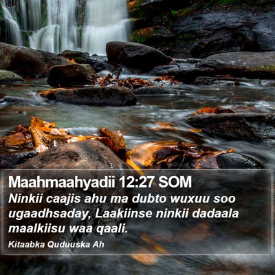 Maahmaahyadii 12:27 SOM Bible Verse Image