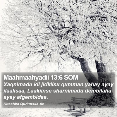 Maahmaahyadii 13:6 SOM Bible Verse Image