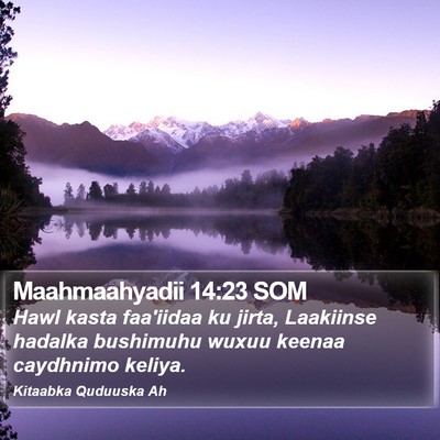 Maahmaahyadii 14:23 SOM Bible Verse Image