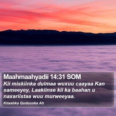Maahmaahyadii 14:31 SOM Bible Verse Image