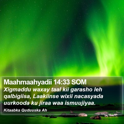 Maahmaahyadii 14:33 SOM Bible Verse Image