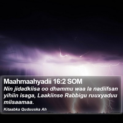 Maahmaahyadii 16:2 SOM Bible Verse Image