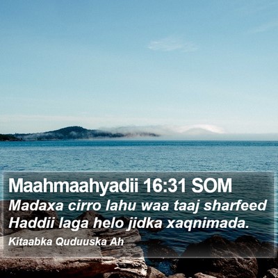 Maahmaahyadii 16:31 SOM Bible Verse Image