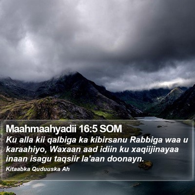 Maahmaahyadii 16:5 SOM Bible Verse Image